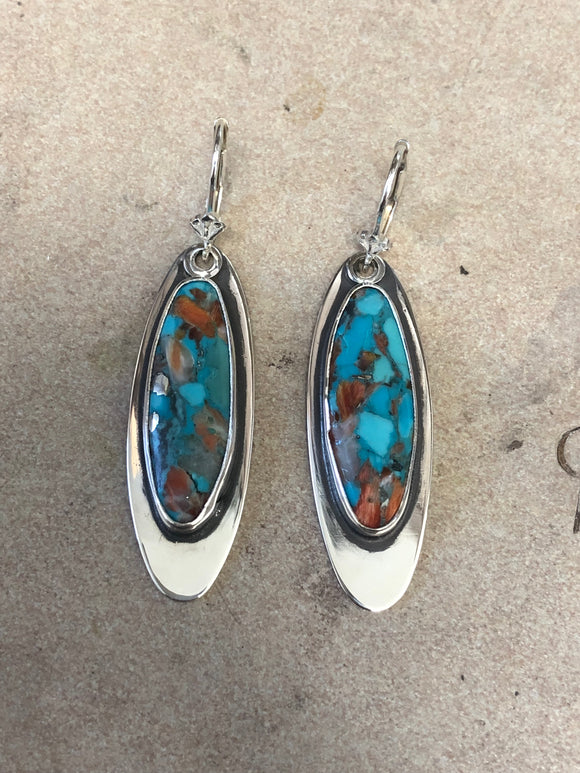 Coral in Turquoise Custom Earring