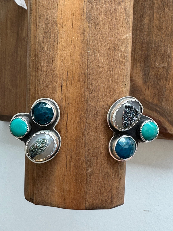 Apatite, Druzy & Turquoise Cuff