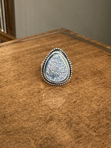 Blue Druzy Ring
