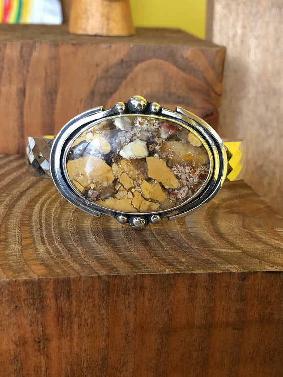 Brecciated Mookaite Cuff Bracelet
