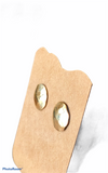 Brass domed hammered stud earrings
