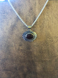 Carnelian hammered pendant
