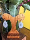 FACETED OVAL PERUVIAN OPAL STAMPED EARRINGS