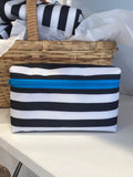 Striped red zipper bag