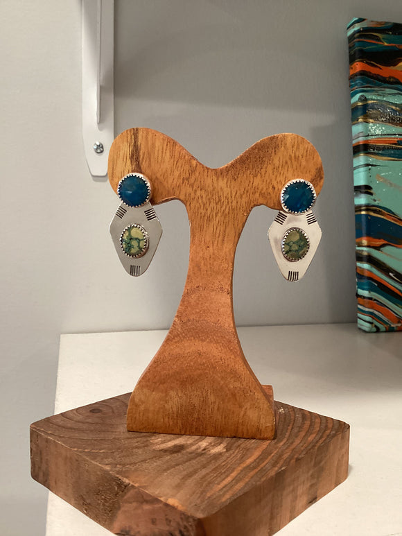 Apatite Rosecut Stud Earrings