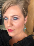TURQUOISE & COPPER CIRCLE DANGLE EARRINGS