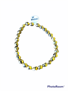 Silver tone faceted stretch bracelet