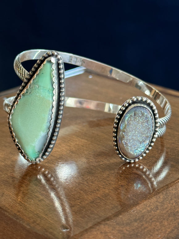 Chrysocolla Druzy Cuff Bracelet