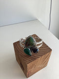 Parrot Wing Chrysocolla statement double cuff bracelet