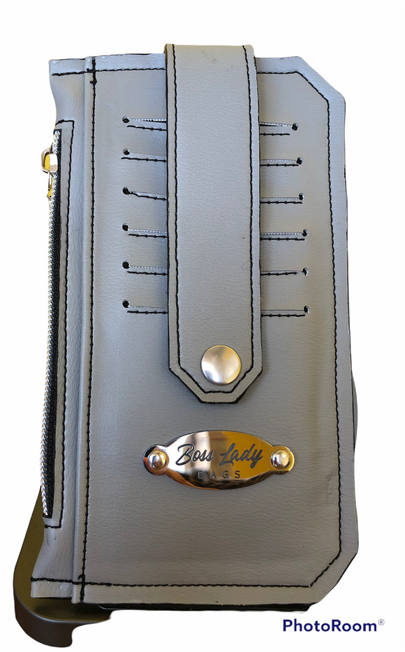 Gray vinyl purse pal wallet
