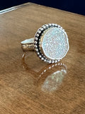 White agate druzy ring
