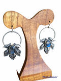 Rose cut Labradorite floral earring
