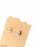 Sterling domed hammered stud earrings