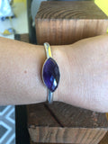 ROSE CUT AMETHYST CUFF BRACELET