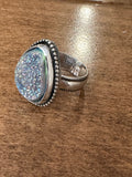 Blue Druzy Ring
