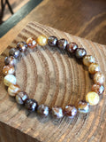 Silverdale Agate faceted stretch bracelet