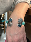 Apatite, Druzy & Turquoise Cuff