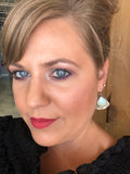 FACETED PERUVIAN OPAL STAMPED EARRINGS