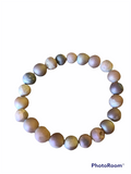 PINK DRUZY AGATE STRETCH BRACELET
