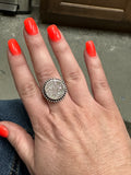 White agate druzy ring