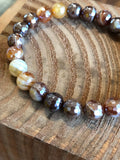 Silverdale Agate faceted stretch bracelet